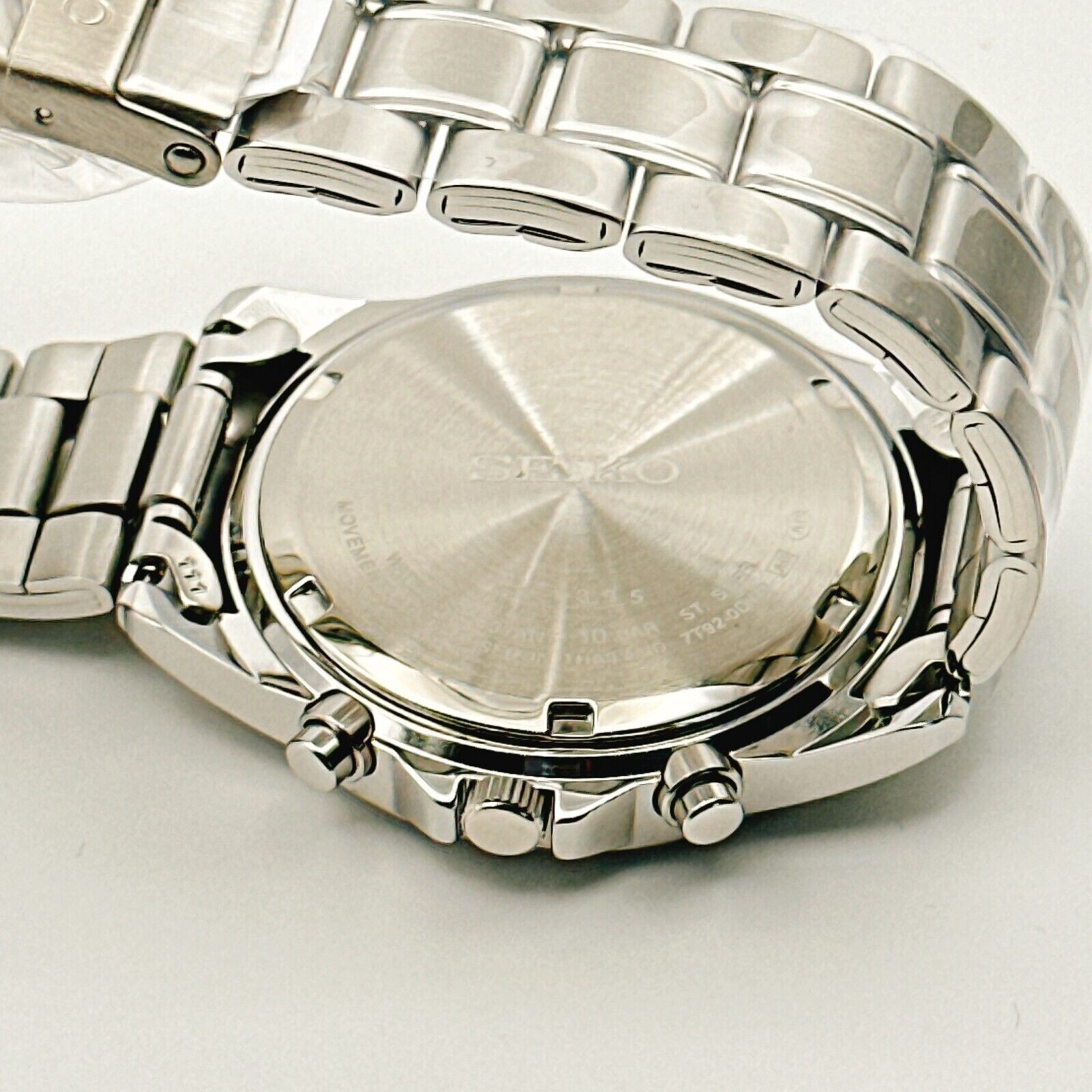 Pre-owned Seiko Snd363pc White Chronograph Overseas Model Men's Watch From Japan
