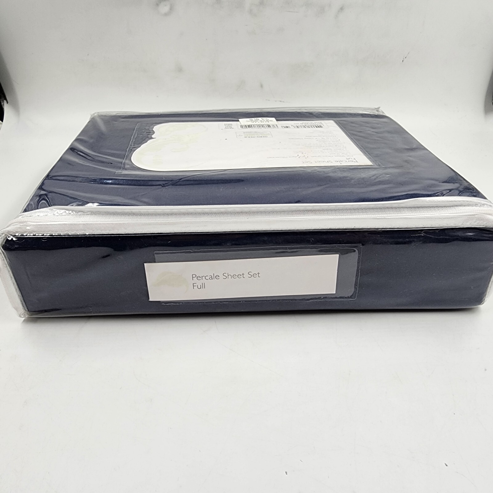 Sky Percale 4 Piece Full Sheet Set 54in x 75in Navy 2 Standard Pillowcases - Picture 8 of 12