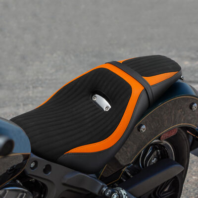 Black+Orange 2-Up Rider Driver Passenger Seat Fit For Indian Scout Sixty 16-2024