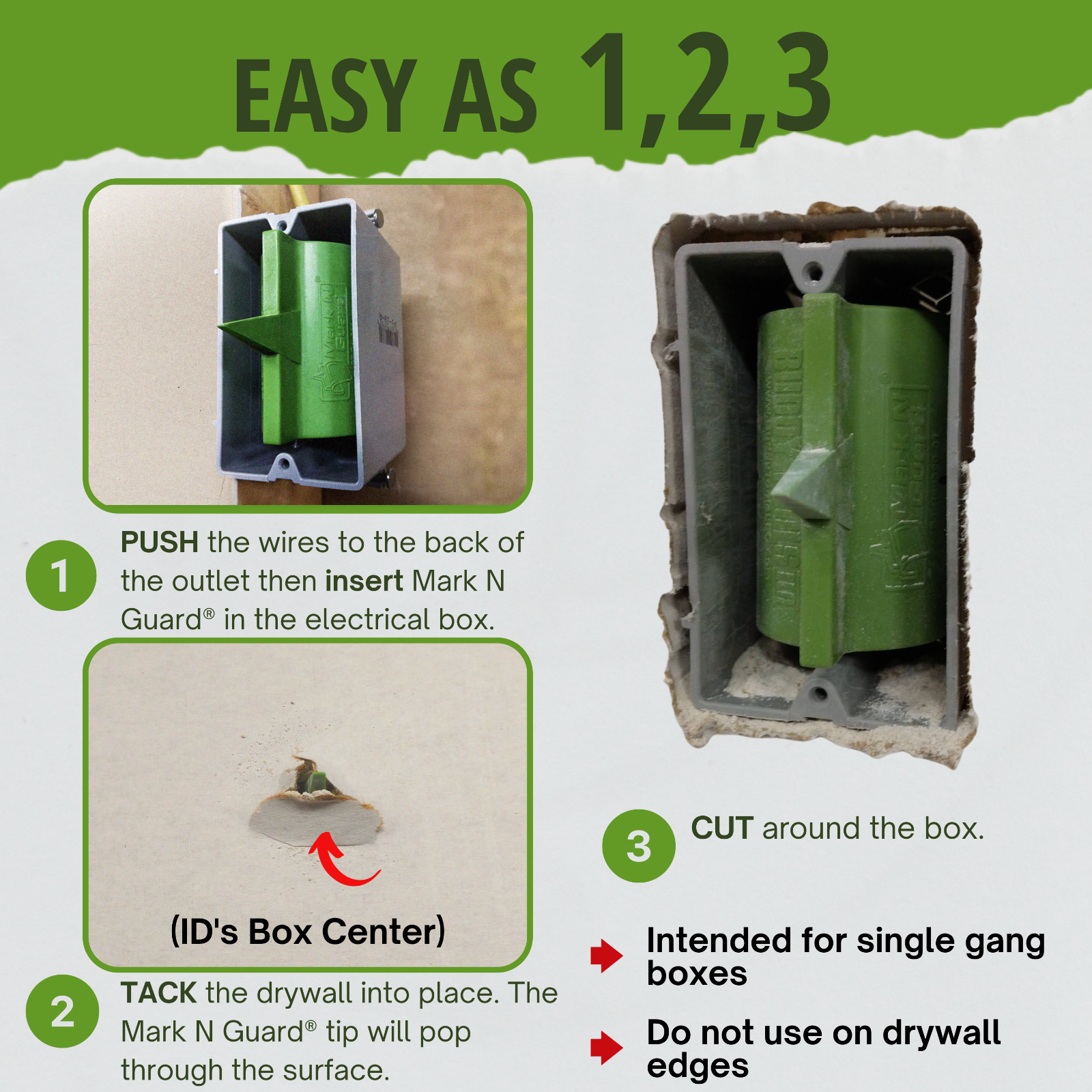 Buddy Tools Mark N Guard Drywall Outlet Marker Electrical Box Locating 5-PC NEW!