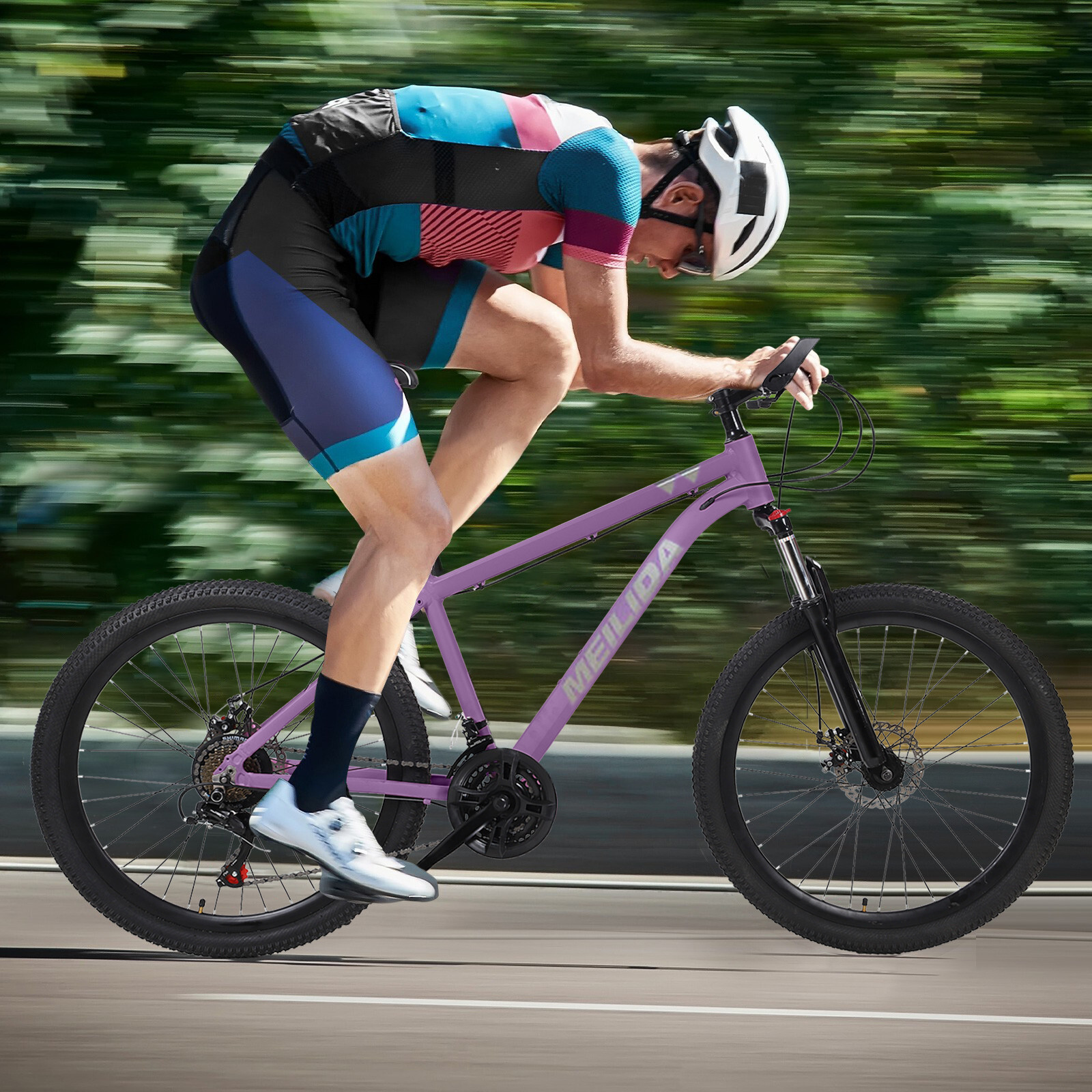 26-inch Mountain Bike Outdoor Sports, 21-Speed Double Disc Brakes Alloy Frame US