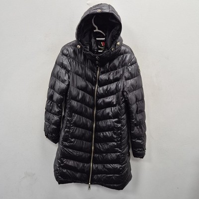 Holland Cooper Molina Longline Puffer Fur Hood Black Country Coat Parka Size XL