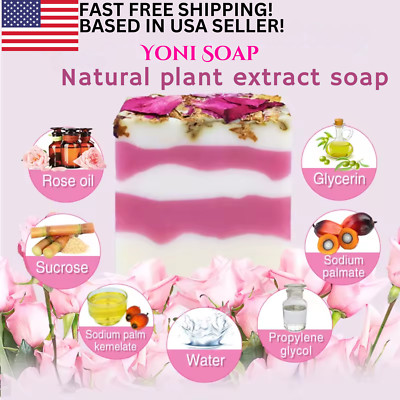 Yoni Rose Soap Vaginal Wash Bar, Natural Organic, PH Balance, Feminine Hygiene
