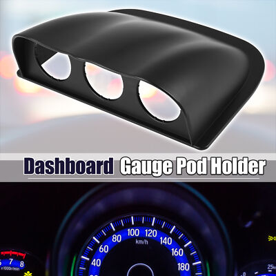 52mm 2'' Triple 3 Hole Dashboard Gauge Holder Pod Car Meter Mount Bracket Black