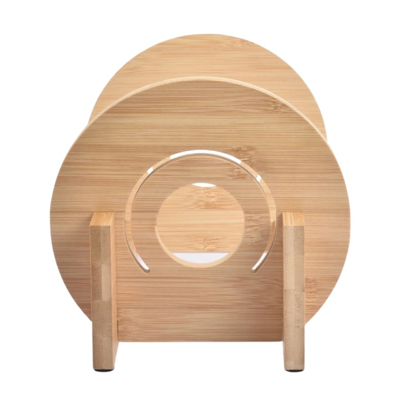 Vinyl Record Organizer Bamboo Display Stand for 50 12'' LP or 7'' Music Albums