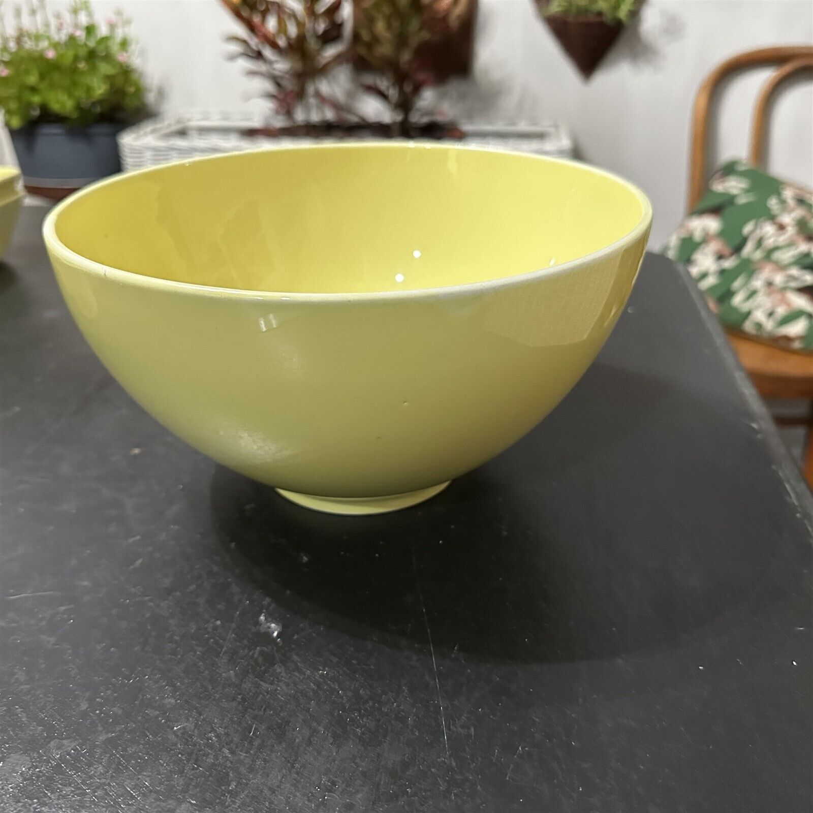 Vintage Arabia Finland Pottery Large Bowl Round Yellow Teema Vintage Arabia Finland Pottery Large Bowl Round Yellow Teema