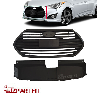 Front Gille/Front Radiator Cover Matte Black For Hyundai Veloster Turbo 2013-17 