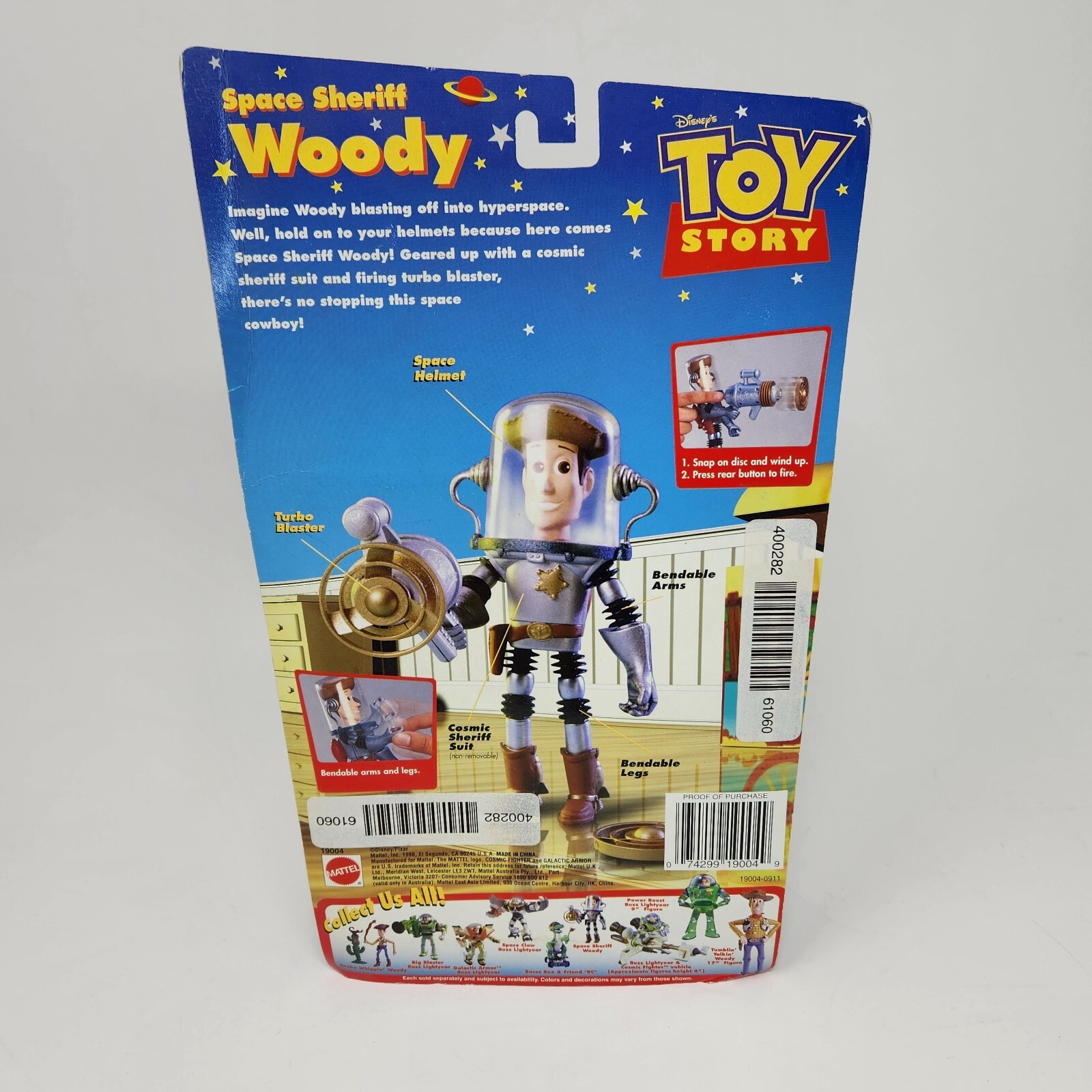 VINTAGE 1998 DISNEY TOY STORY SPACE SHERIFF WOODY MATTEL # 19004 TOY PIXAR NEW