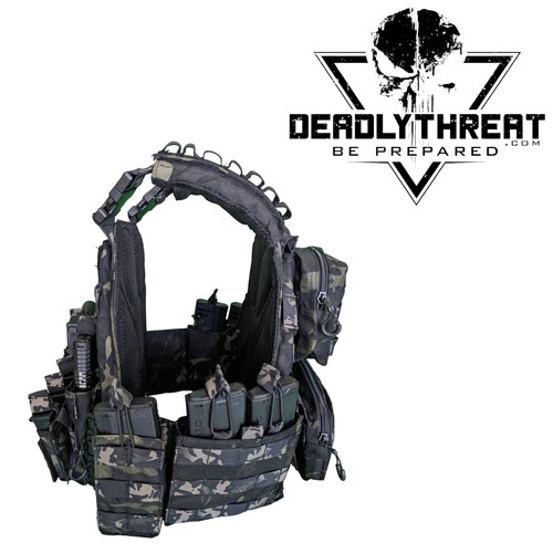 Urban Assault Ghost Camo Tactical Vest Plate Carrier W/ Level III Armor Plates