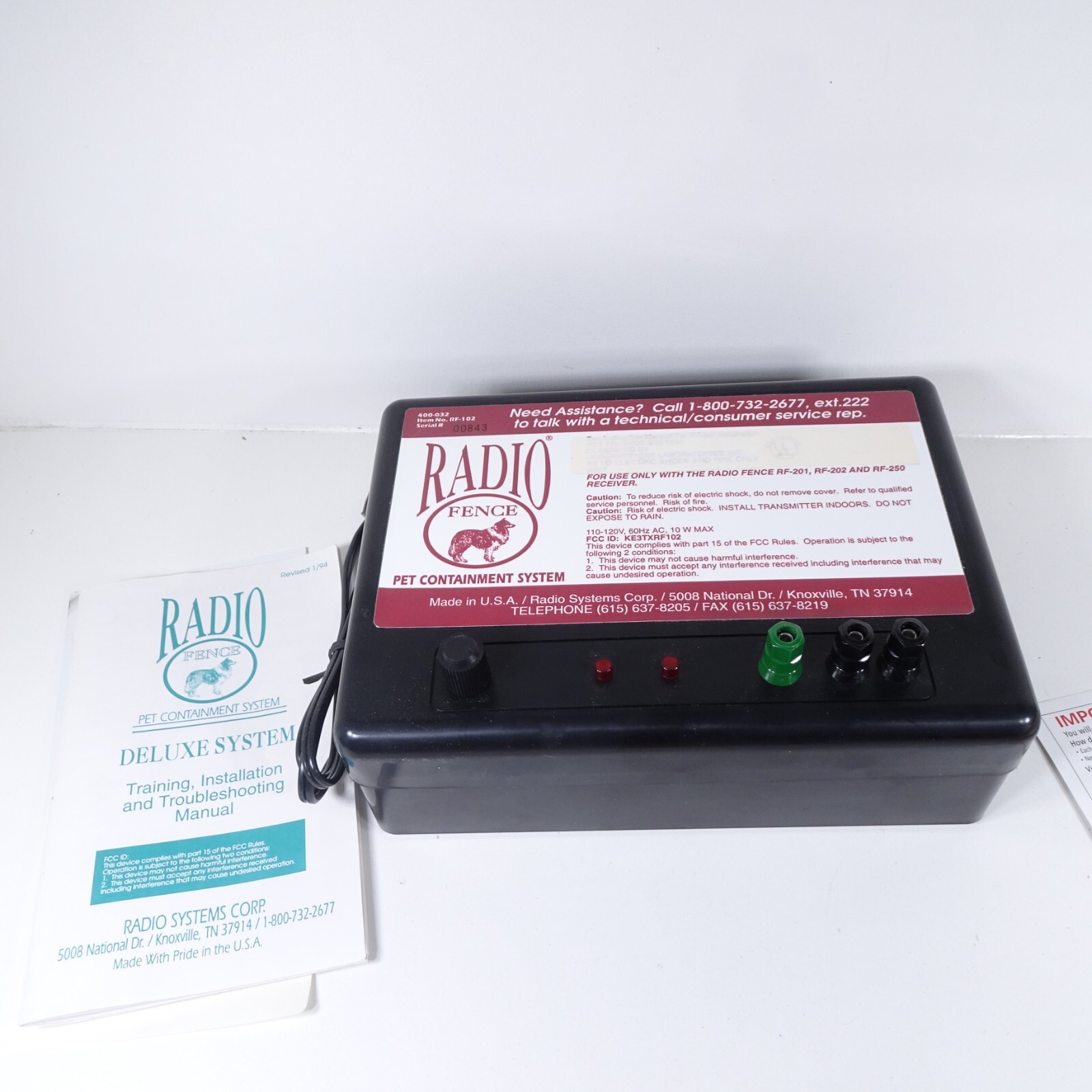 5 Off on Radio Dog Fence RF102 Pet Containment System Control Box