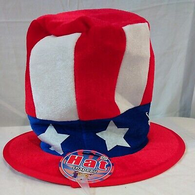 American Flag USA Party Top Hat July 4 Costume Festival Patriotic Uncle Sam Hat