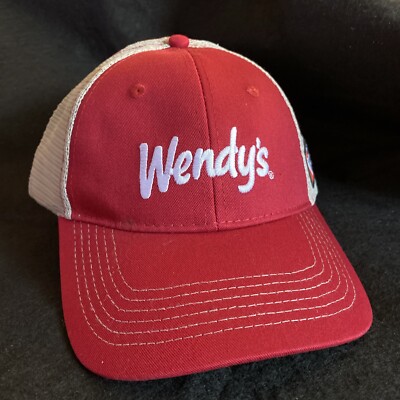 New Wendy s Hat Wendys Employee Adjustable Snapback Cap Uniform Trucker Dave Red