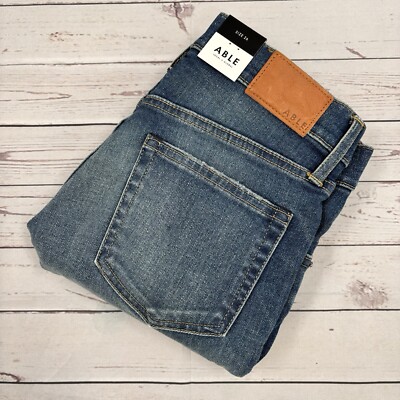 Able Jeans Womens 26 Medium Wash Blue Denim The Skinny NWT