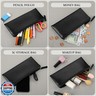 MROCO Pencil Case Black Pencil Bag PU Leather Pen Case Small Zipper Pouch for Pencils, Pens, Markers, Makeups, Change, Coins