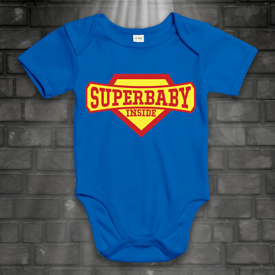 Superbaby Inside Body Strampler Geschenk Geburtstag Superhero Held 100% BW 