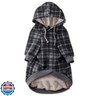 Pet Passion Rocky II - The Extra Comfy Hoodie, Organic Cotton and Recycled Poly Dog Hoodie Pet Coat Sweater for Small, Medium, Large Dogs​​, Black Sand Plaid, XX-Small