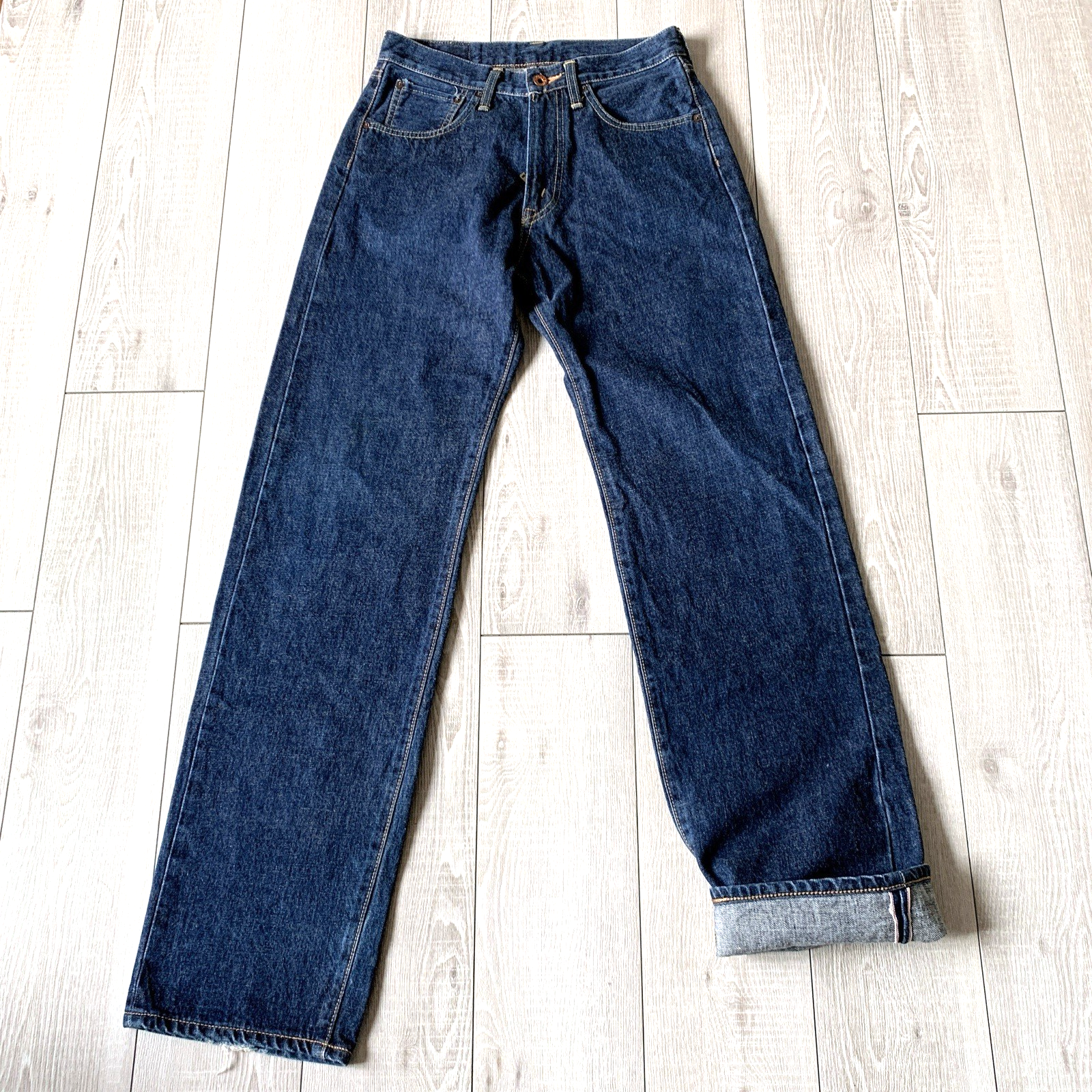 EDWIN 505X Selvedge Jeans W29 L34 Made in Japan Distressed