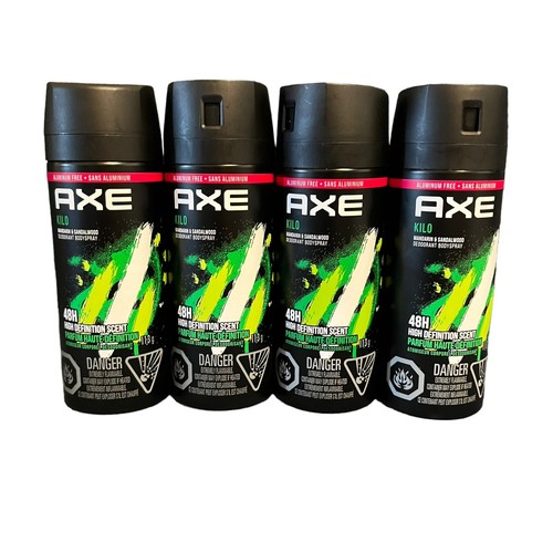 4X Axe KILO Deodorant Body Spray 4oz Mandarin & Sandalwood D
