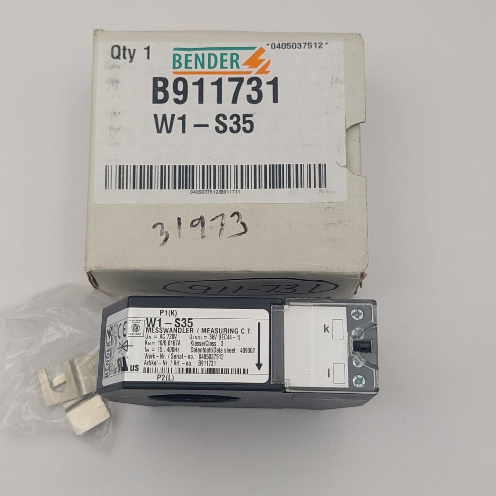 BENDER W1-S35 MEASURING CURRENT TRANSFORMER B911731 | eBay BENDER W1-S35 MEASURING CURRENT TRANSFORMER B911731 | eBay