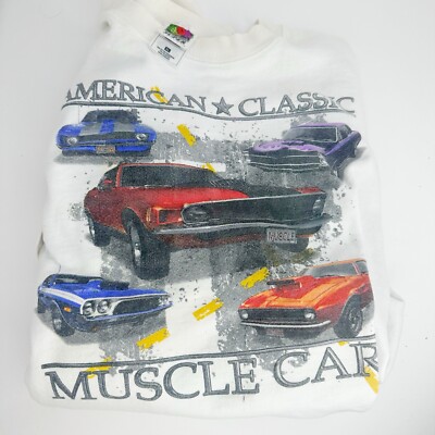 American Classic Muscle Cars Vintage Pullover Sweatshirt Mens Size Extra Large