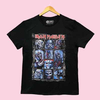 Iron Maiden Album Cover Collage Poster Heavy Metal Band Tee L