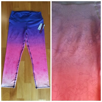 New EVOLUTION AND CREATION Ombre Capri Pants Leggings Yoga Women's Sizes S M L