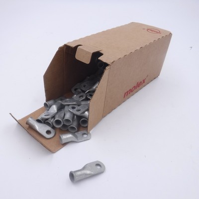 100 Pack Molex 019221418 Ring Terminal Connectors 1/4'' Stud 2AWG