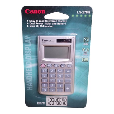 Canon LS-270H 8-Digit Calculator Solar & Battery Oversized Display Office School