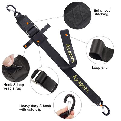 2 Pack Heavy Duty Boat Tie Down Straps to Trailer Boat Transom Strap 4 Ft x 2 in