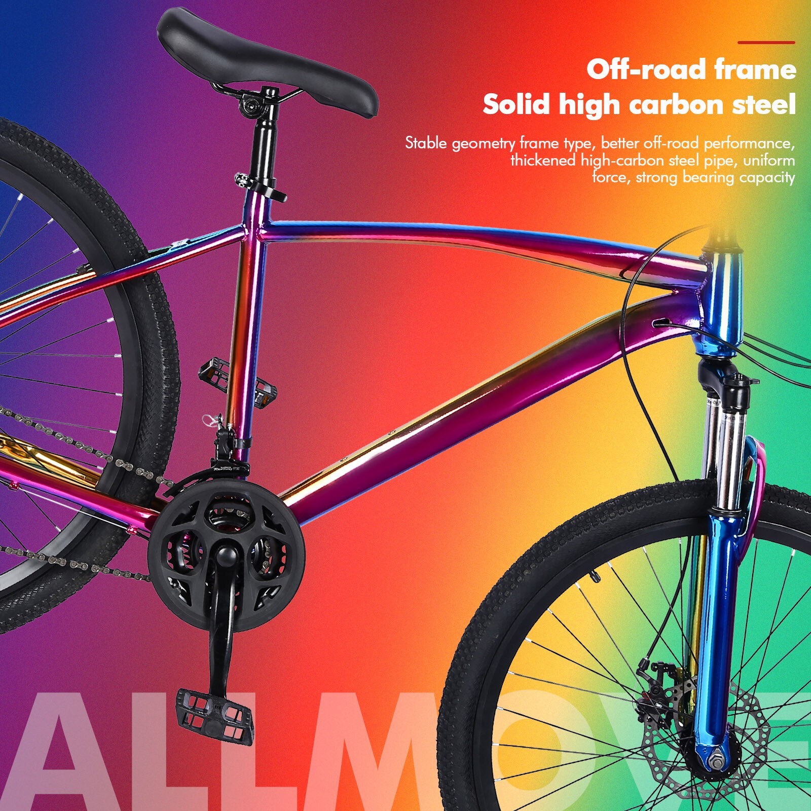 ❤27.5 Inch Mountain Bike With 21 Speed Dual Disc Brakes Full Suspension Non-slip