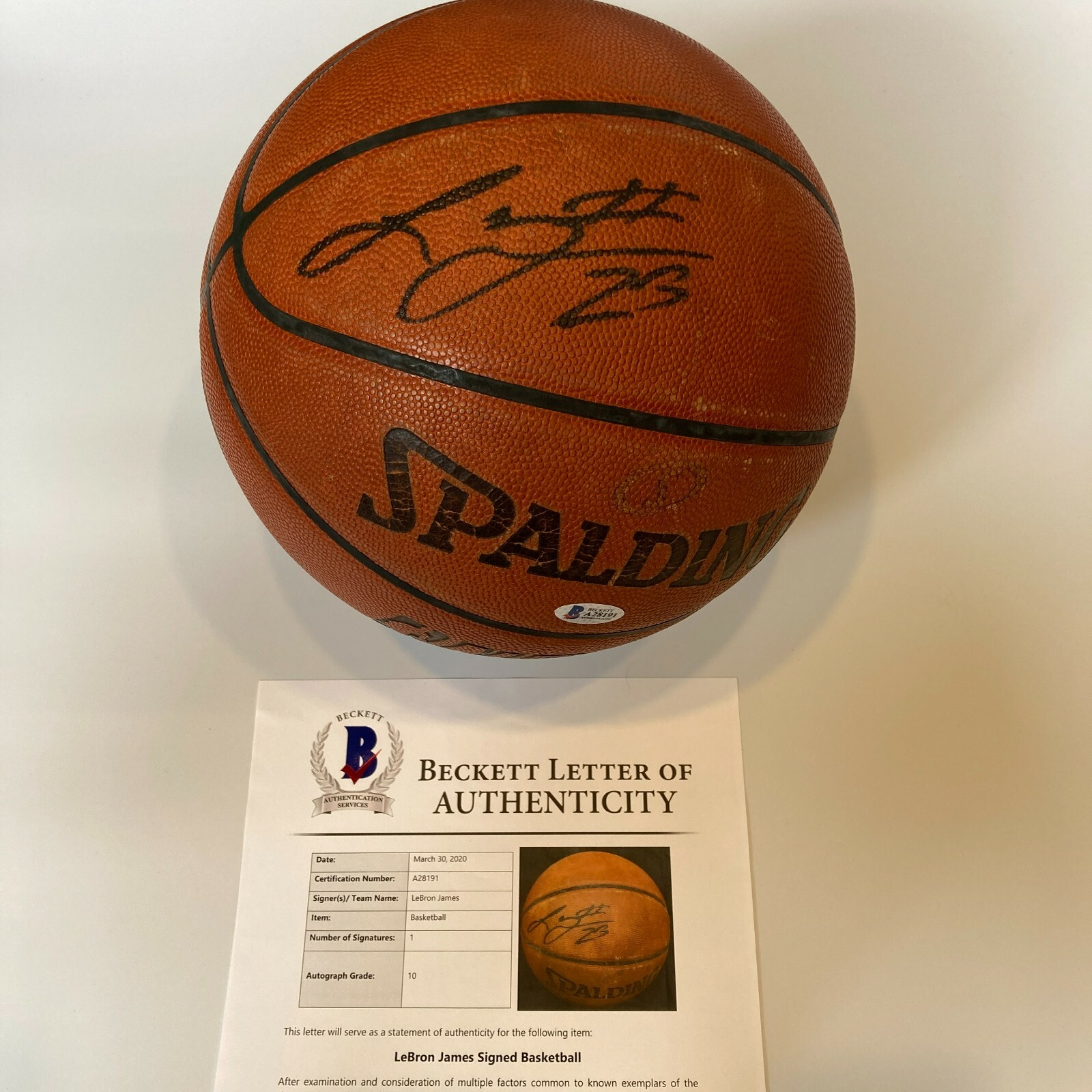 signed basketball by lebron james