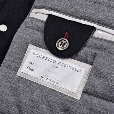Pre-owned Brunello Cucinelli Men's Down Filled 100% Cashmere Bomber Jacket / Coat In Black, Nero