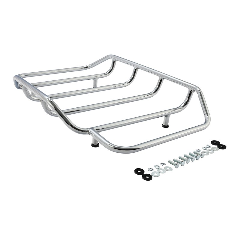 Chrome Trunk Luggage Top Rack Fit For Harley Tour Pak Touring Road Street Glide