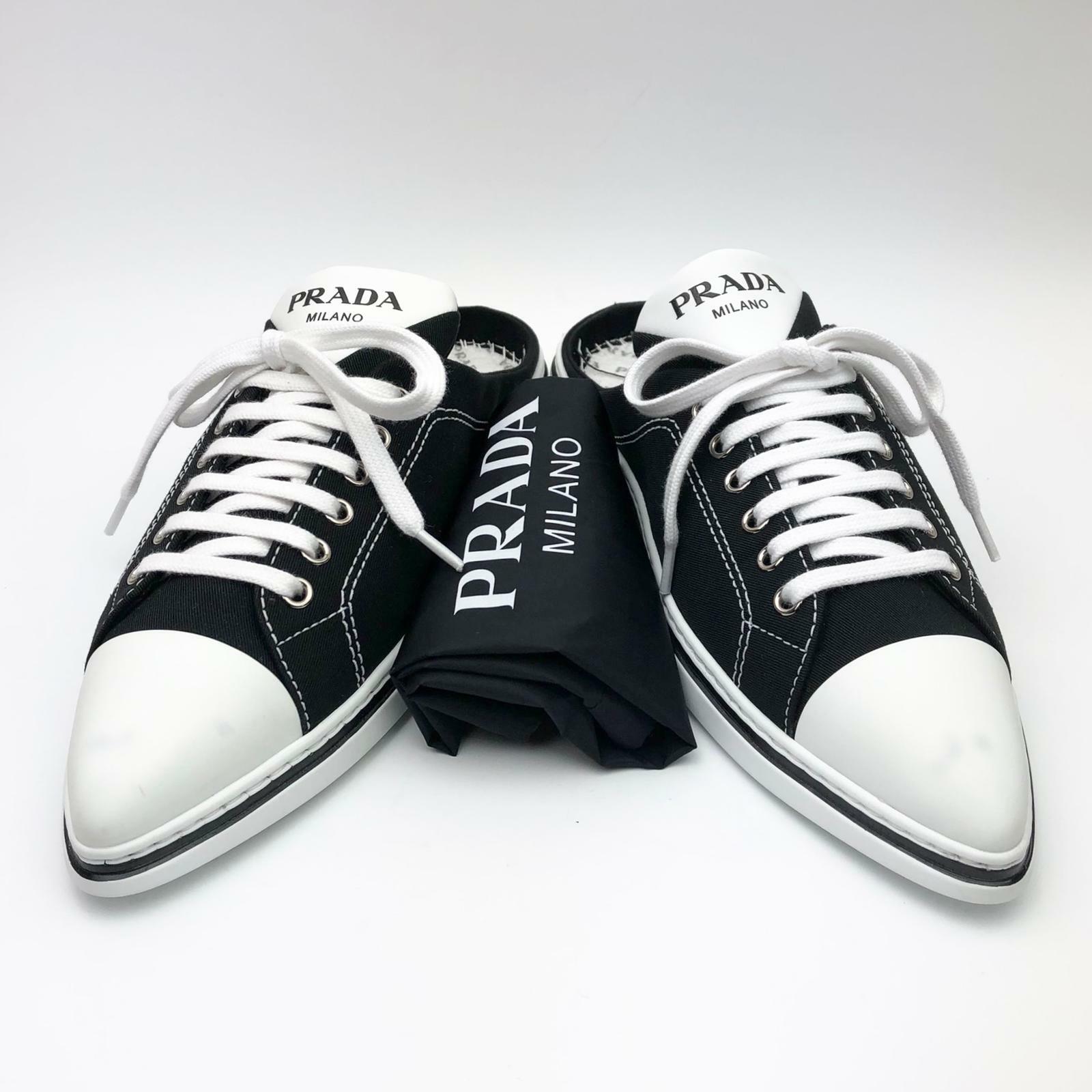 ✨MANY PRADA ROGO MARK✨ POINTED TOE EU37 PRADA Vernice Saffiano Triangle Logo Pointed Toe 75mm