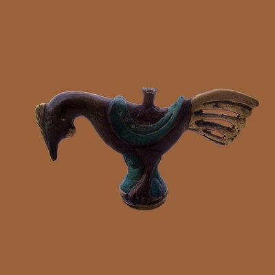 6'' Mystical Flying Horse Rooster Bird Figure Vintage Patina 100% Grade A Bronze