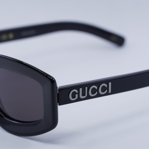 Pre-owned Gucci Gg1719s 001 Black/grey 51-23-145 Sunglasses Authentic In Gray