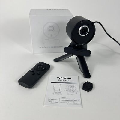 HD Webcam AI Auto Tracking Mic 1080p Video 30fps - Open Box - Tested