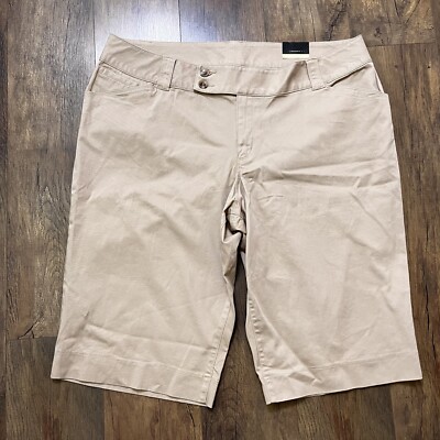 Lane Bryant Pants Womens 24 Beige Capri Pedal 17'' Chino Modern New