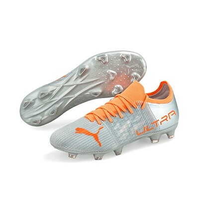 PUMA Ultra 3.4 FG AG Silver Neon Citrus Soccer Cleats Kicks Shoes Mens
