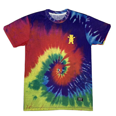 Grizzly Authentic Grip Tape tie dye short sleeve t-shirt Medium Made in USA