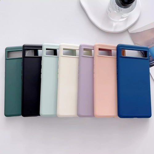 Liquid Silicone Soft Phone Case Screen Protector For Google Pixel 9 8 7A 6A 5