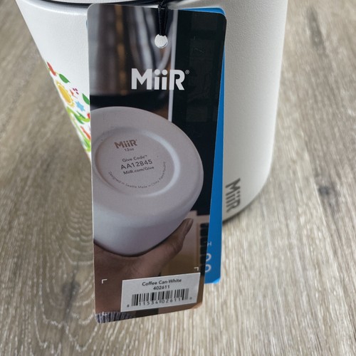 Miir Airtight Coffee Canister 7" Tall 12oz Matte White Airtight Stash Metal