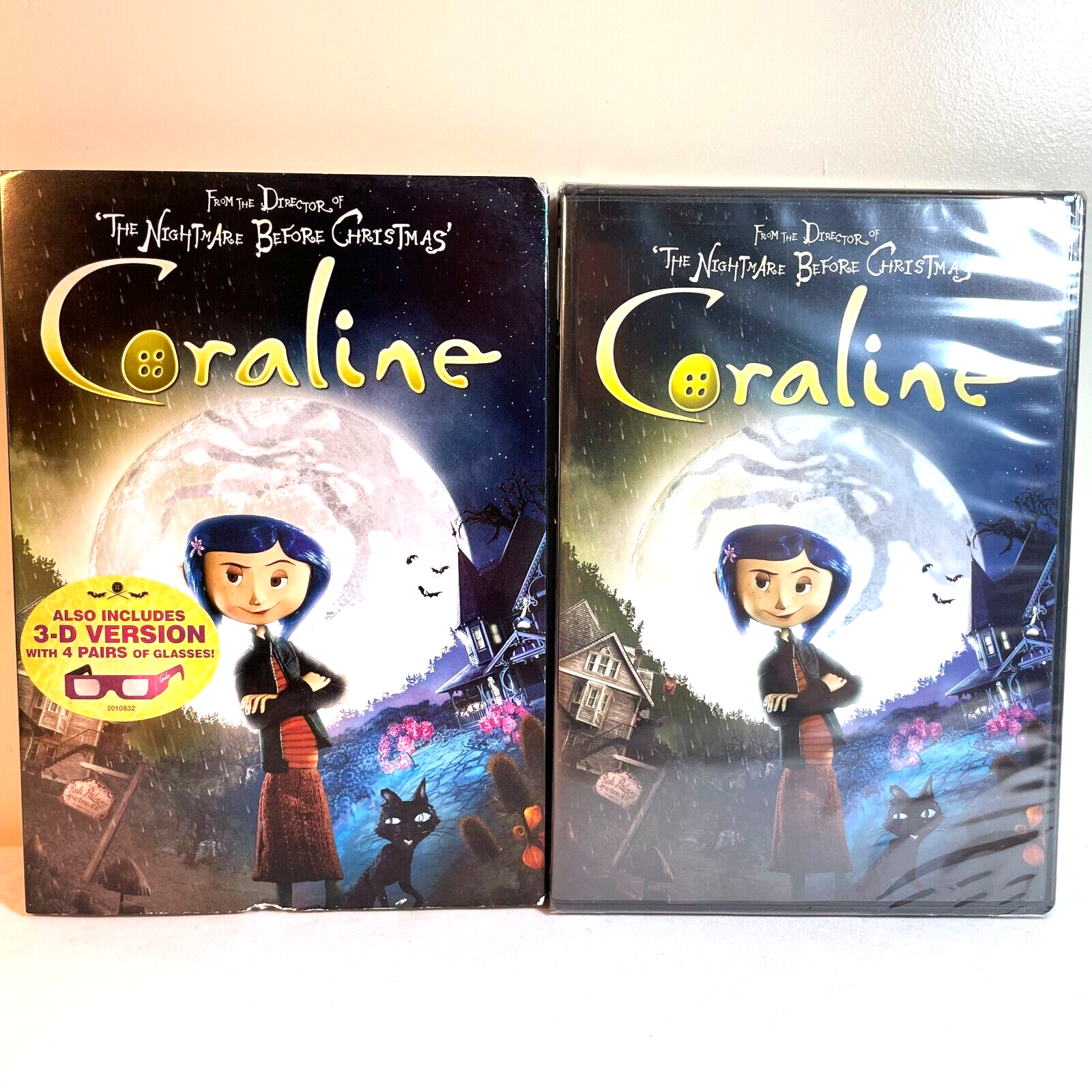 海外版 Coraline コララインとボタンの魔女 DVD 2D-3D Ver. CORALINE (2009) 3D & 2D DVD w/ Slipcovers - Animation Drama