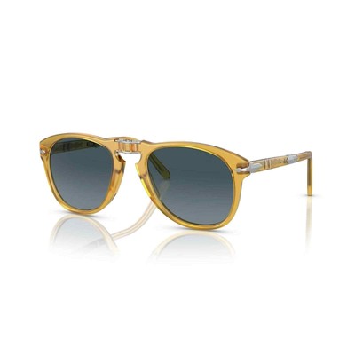 Pre-owned Persol Steve Mcqueen 714sm 204/s3 Opal Yellow Blue Polarized Sunglasses Folding