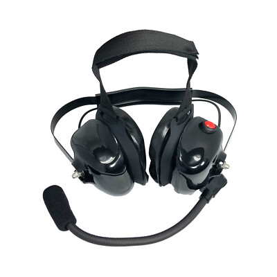 Black Behind The Head Noise Canceling Two Way Radio Headset for Motorola XPR3500
