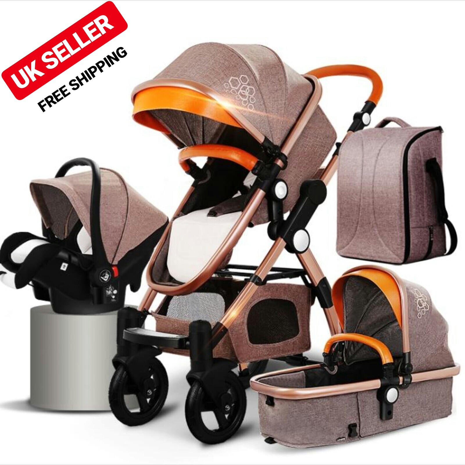 3 wheel baby prams