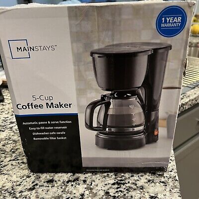 Genuine mainstays 5 Cup Coffee Maker With Automatic Pause & Serve Function