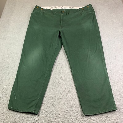 VTG Ben Davis Pants Mens 50x30 Green Denim Workwear Suspender Tabs 90s USA