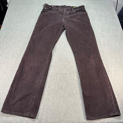 Gap 1969 Chino Pants Mens 36x34 Bitter Chocolate Boot Cut Corduroy Button Fly