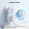 TECKNET Wireless Doorbell, Self-Powered Doorbell, 0-110db Plug-through Wireless Doorbell Ringer for Homes Classroom, IP66 Waterproof 1300ft Door Chime with Extra Socket, 60 Chimes, LED Light (White)